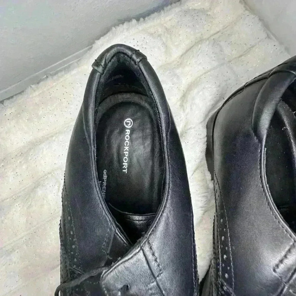 Rockport Adiprene By Adidas Mens Oxford Shoes Black Leather Wingtip Men’s 9.5 - Picture 9 of 15